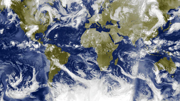 Satellite view of global cloud cover